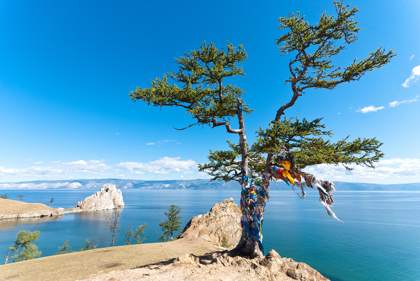 
              Solitary tree
              Ribbons of hues grace its form
              Lake Baikal below

              